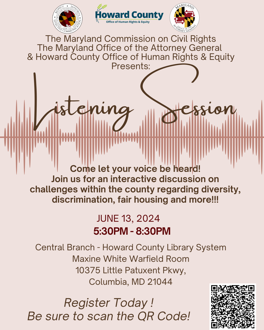 MCCR Listening Session in Howard County